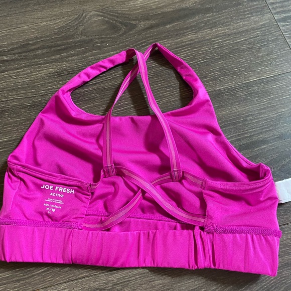 Joe Fresh Active Kid's Girl's Sports Bra Bralette Bra Pink Size XL - Picture 5 of 6